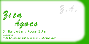 zita agocs business card